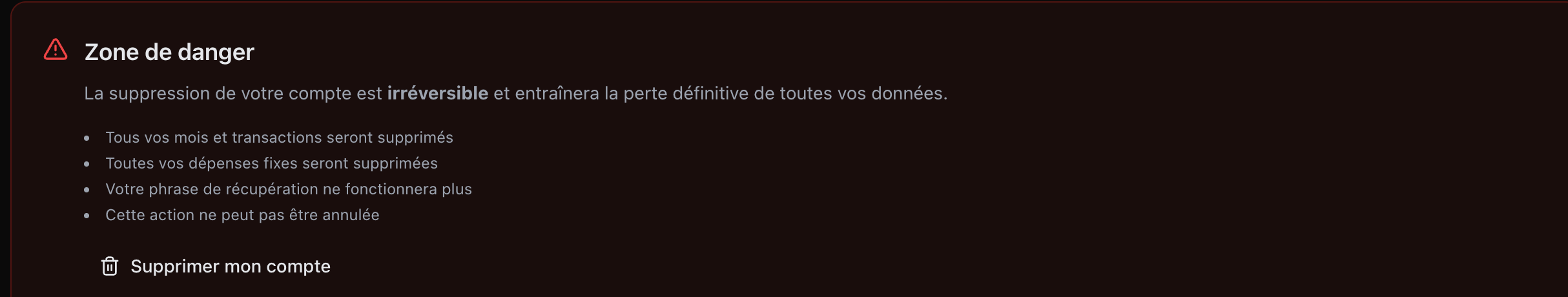 Supprimer son compte